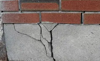 Concrete foundation with serious structural damage in Bloomington, IN